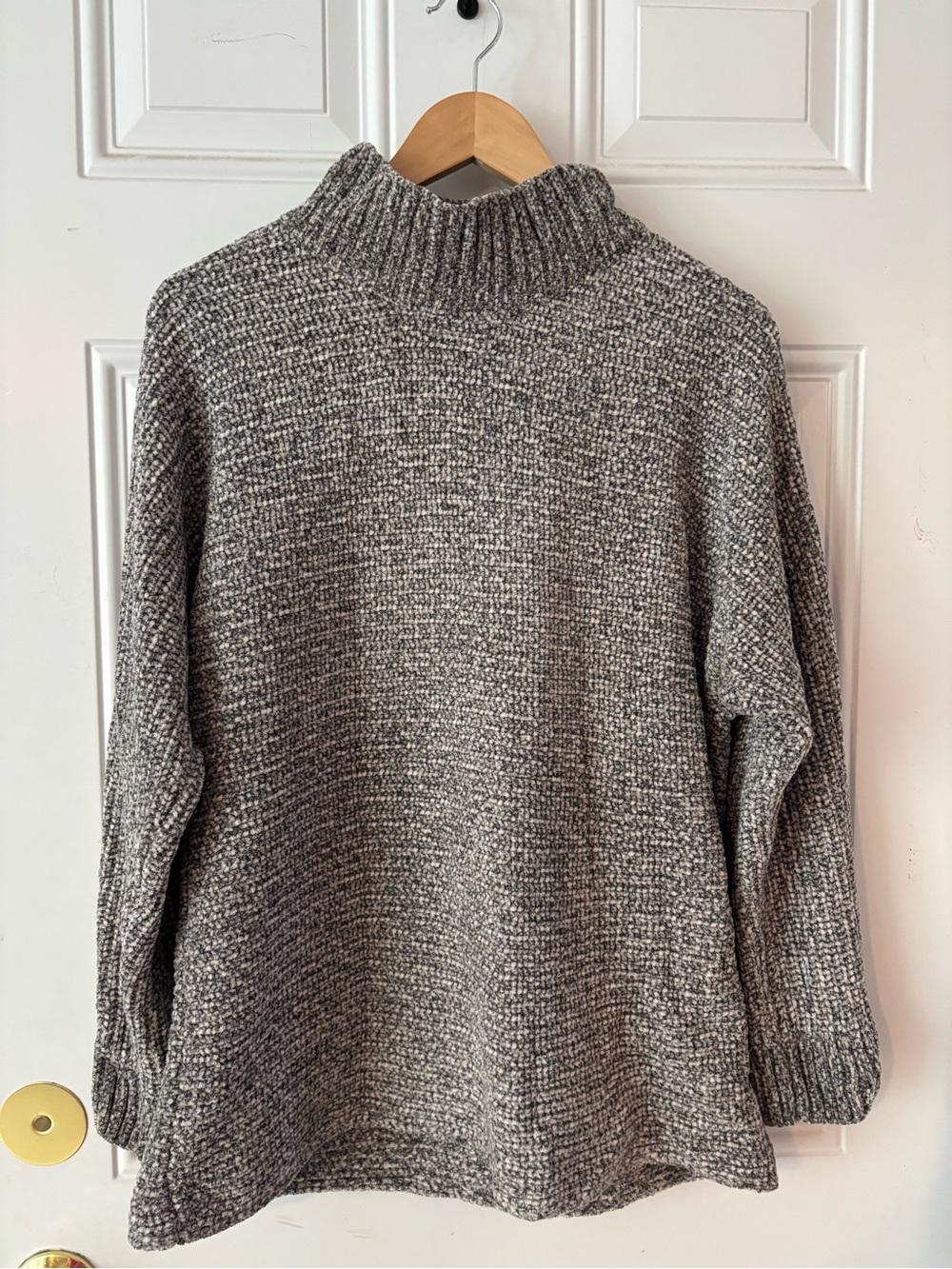 Turtleneck Grey Knit Sweater 0X 14W